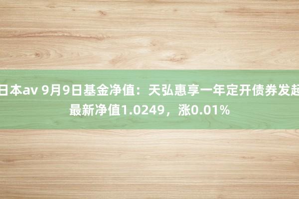 日本av 9月9日基金净值：天弘惠享一年定开债券发起最新净值1.0249，涨0.01%