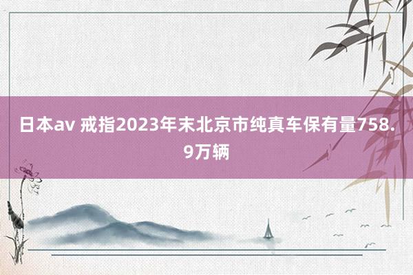 日本av 戒指2023年末北京市纯真车保有量758.9万辆