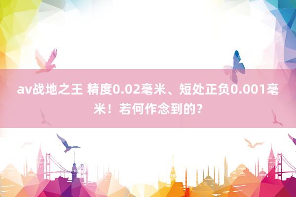 av战地之王 精度0.02毫米、短处正负0.001毫米！若何作念到的？