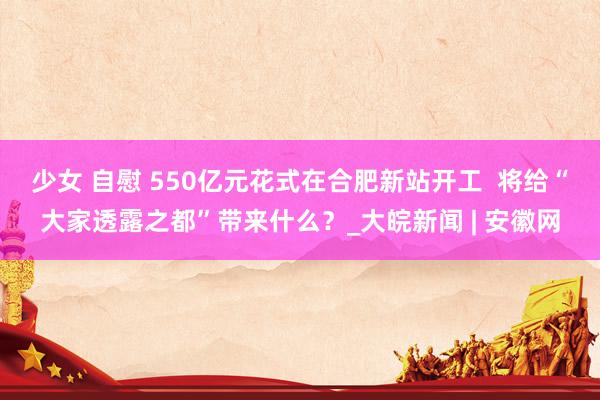 少女 自慰 550亿元花式在合肥新站开工  将给“大家透露之都”带来什么？_大皖新闻 | 安徽网