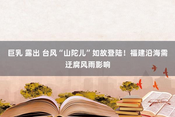 巨乳 露出 台风“山陀儿”如故登陆！福建沿海需迂腐风雨影响