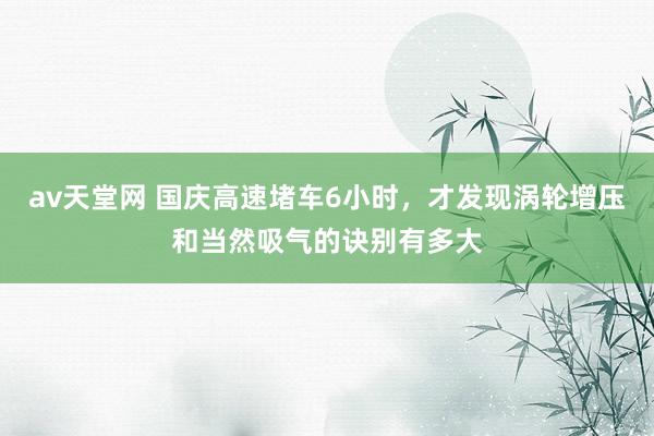 av天堂网 国庆高速堵车6小时，才发现涡轮增压和当然吸气的诀别有多大