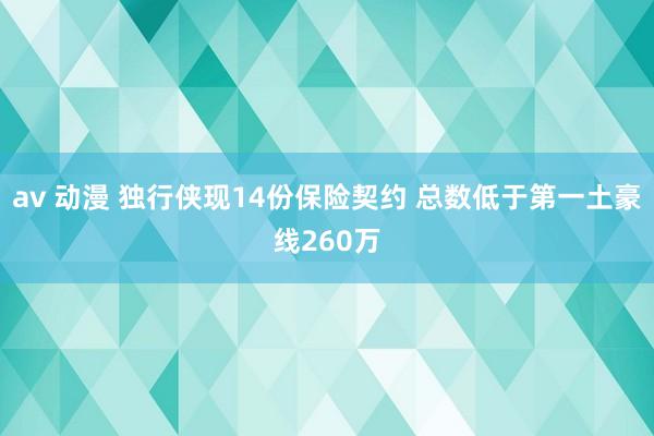 av 动漫 独行侠现14份保险契约 总数低于第一土豪线260万