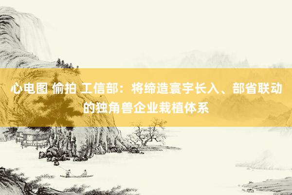 心电图 偷拍 工信部：将缔造寰宇长入、部省联动的独角兽企业栽植体系