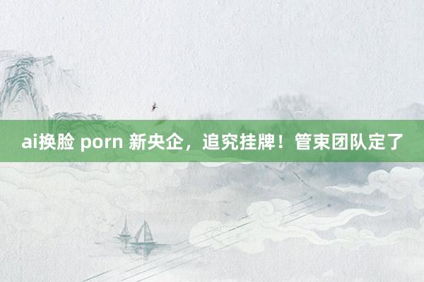 ai换脸 porn 新央企，追究挂牌！管束团队定了