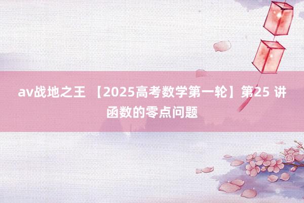 av战地之王 【2025高考数学第一轮】第25 讲函数的零点问题