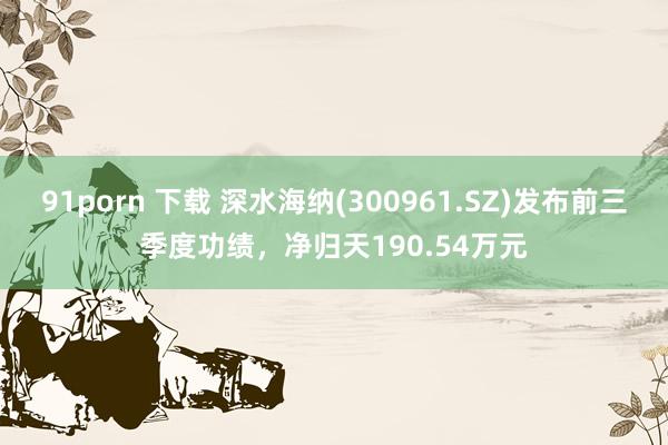 91porn 下载 深水海纳(300961.SZ)发布前三季度功绩，净归天190.54万元