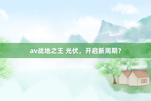 av战地之王 光伏，开启新周期？