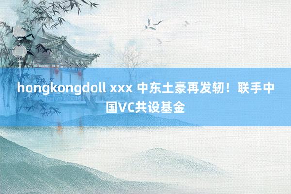 hongkongdoll xxx 中东土豪再发轫！联手中国VC共设基金