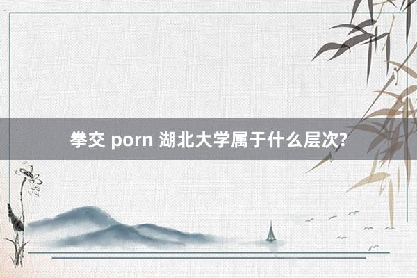 拳交 porn 湖北大学属于什么层次?