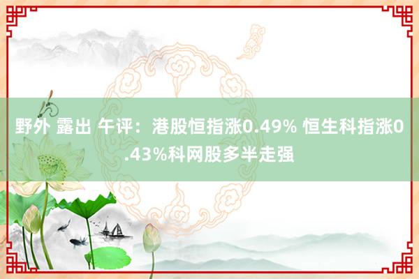 野外 露出 午评：港股恒指涨0.49% 恒生科指涨0.43%科网股多半走强