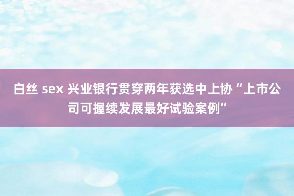 白丝 sex 兴业银行贯穿两年获选中上协“上市公司可握续发展最好试验案例”