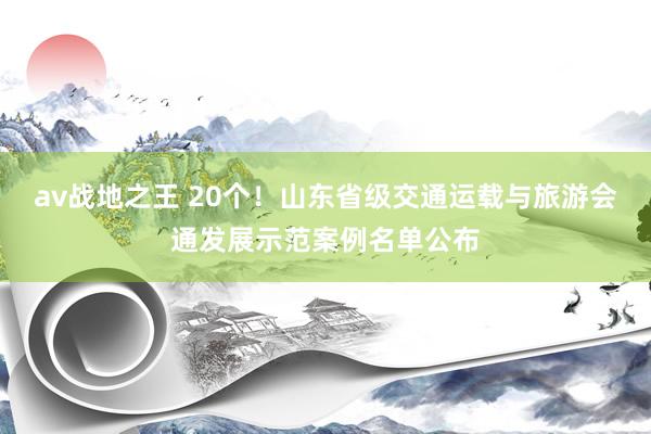 av战地之王 20个！山东省级交通运载与旅游会通发展示范案例名单公布