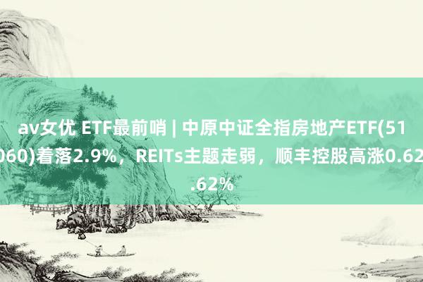 av女优 ETF最前哨 | 中原中证全指房地产ETF(515060)着落2.9%，REITs主题走弱，顺丰控股高涨0.62%