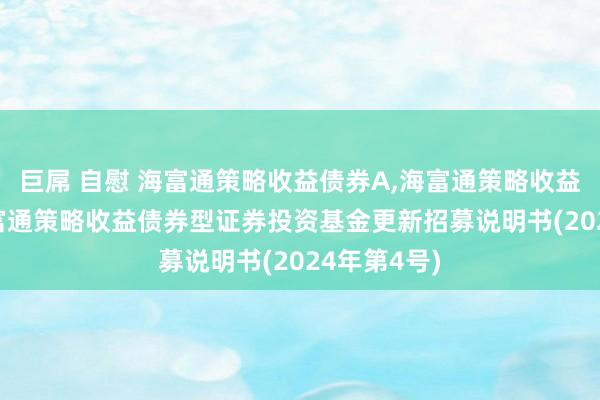 巨屌 自慰 海富通策略收益债券A，海富通策略收益债券C: 海富通策略收益债券型证券投资基金更新招募说明书(2024年第4号)