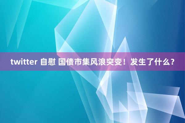 twitter 自慰 国债市集风浪突变！发生了什么？