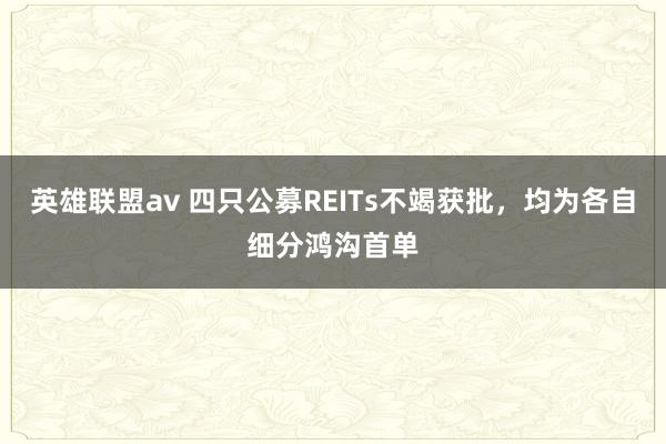 英雄联盟av 四只公募REITs不竭获批，均为各自细分鸿沟首单