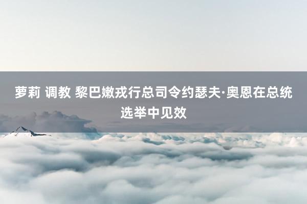 萝莉 调教 黎巴嫩戎行总司令约瑟夫·奥恩在总统选举中见效