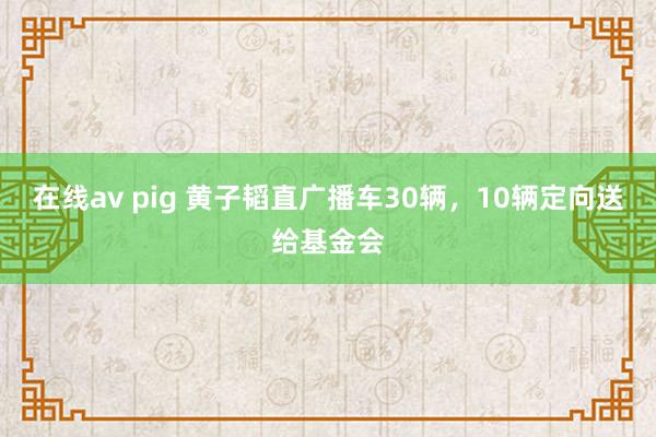 在线av pig 黄子韬直广播车30辆，10辆定向送给基金会